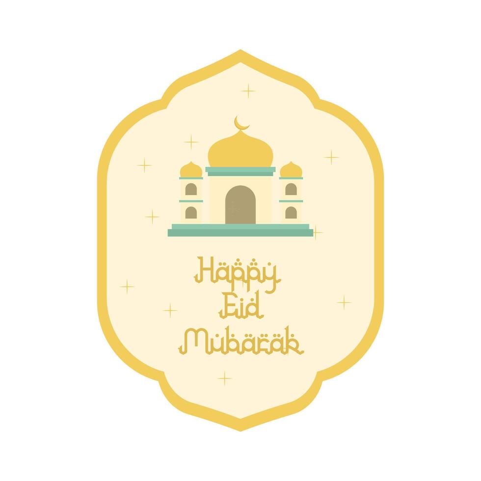 gelukkig eid mubarak groeten insigne illustratie vector