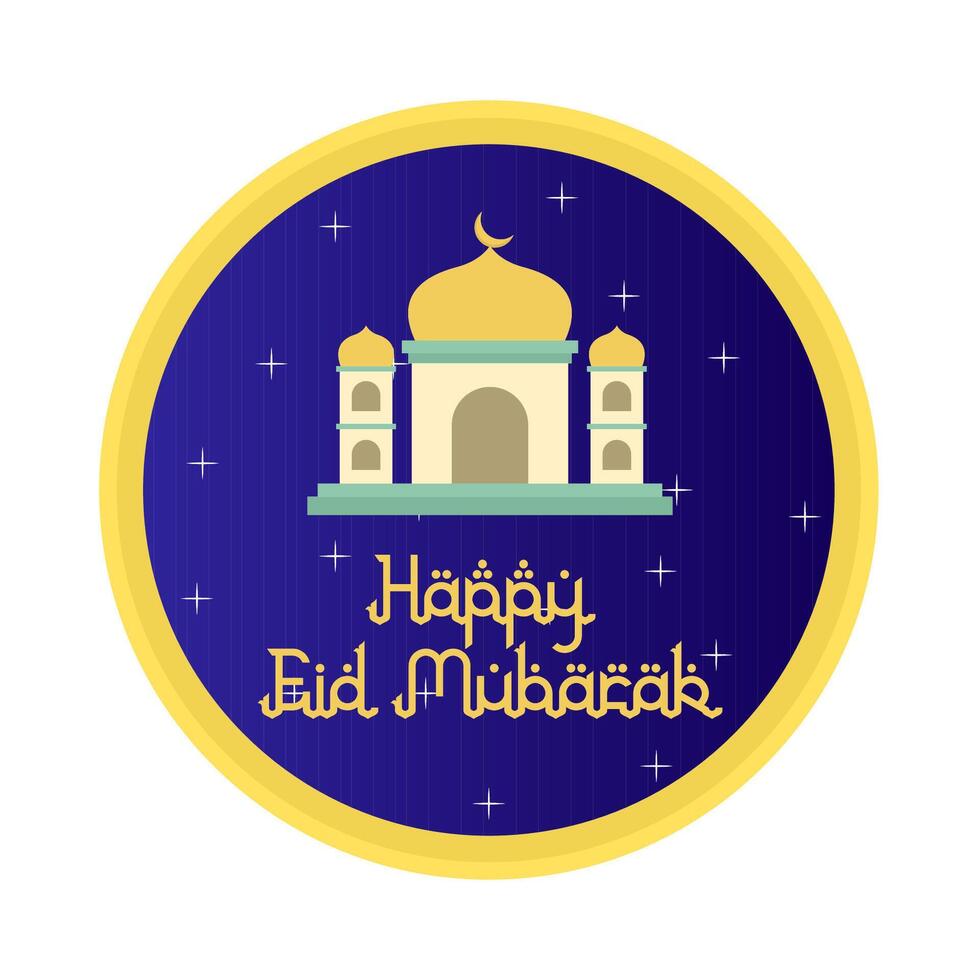 gelukkig eid mubarak groeten insigne illustratie vector