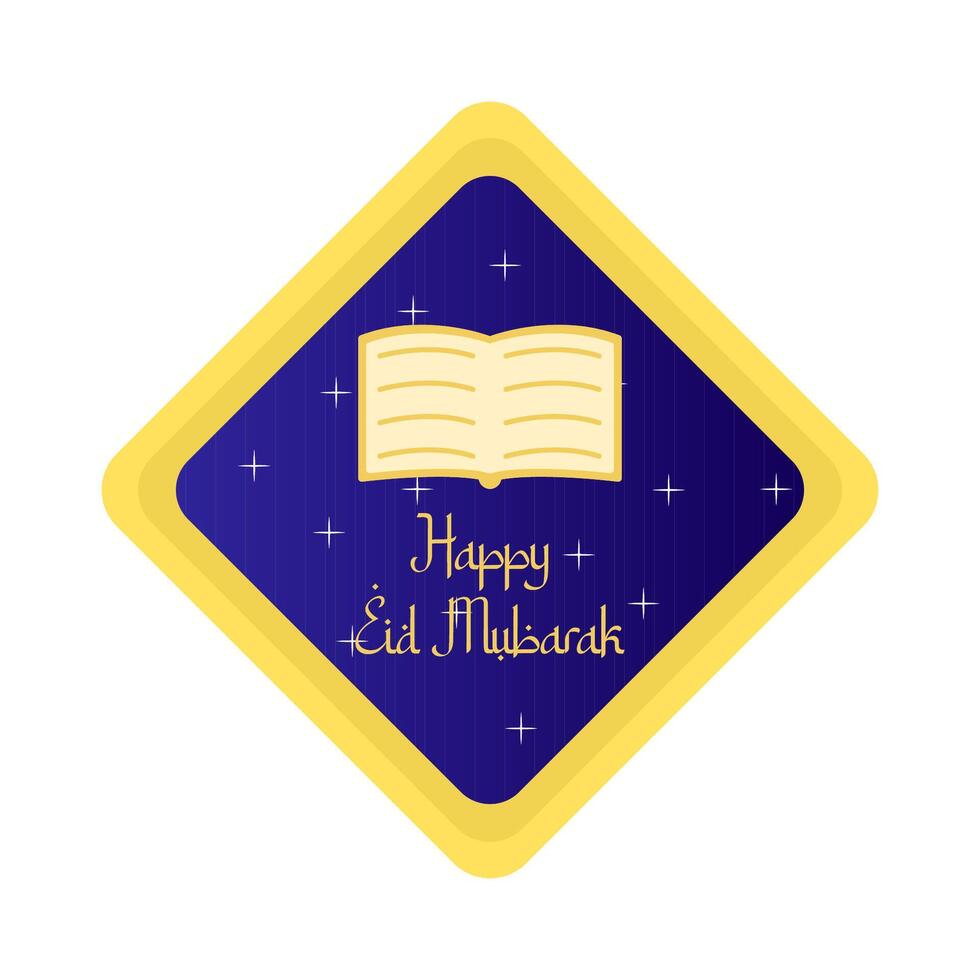 gelukkig eid mubarak groeten insigne illustratie vector