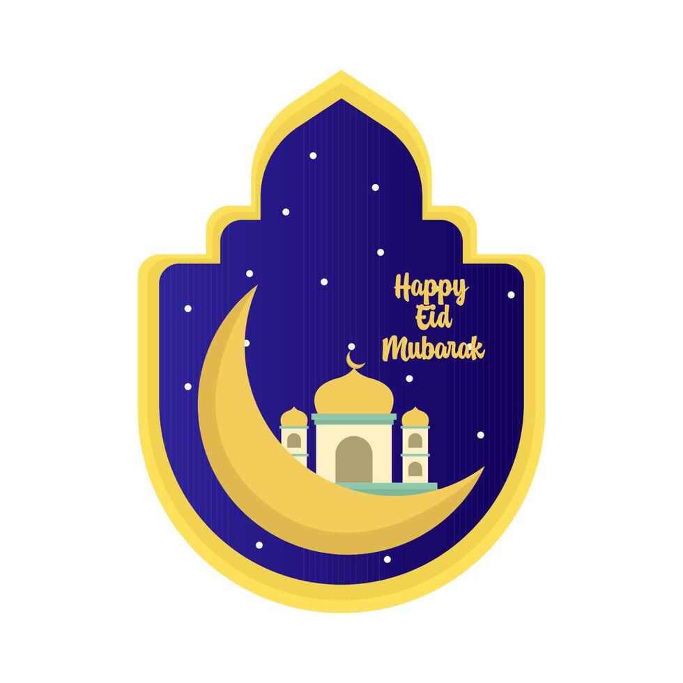 gelukkig eid mubarak groeten insigne illustratie vector