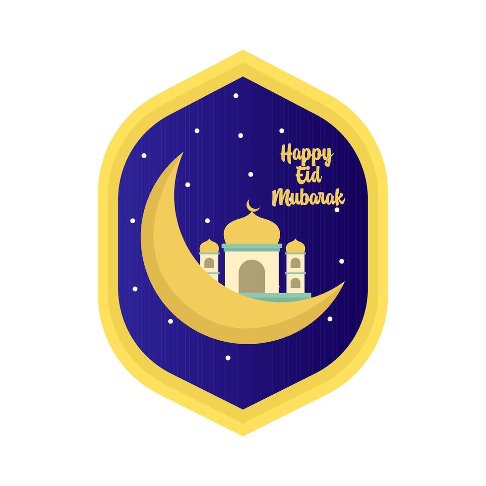 gelukkig eid mubarak groeten insigne illustratie vector