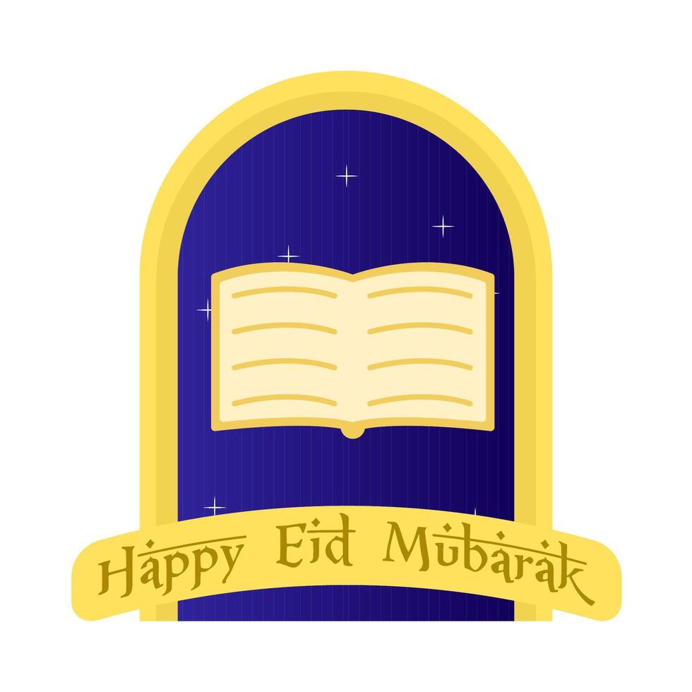 gelukkig eid mubarak groeten insigne illustratie vector