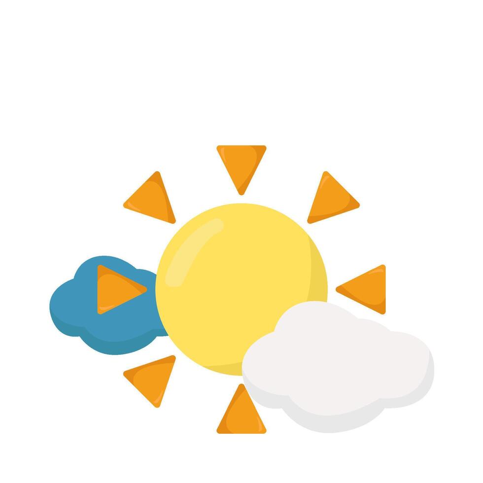 zon met wolk illustratie vector