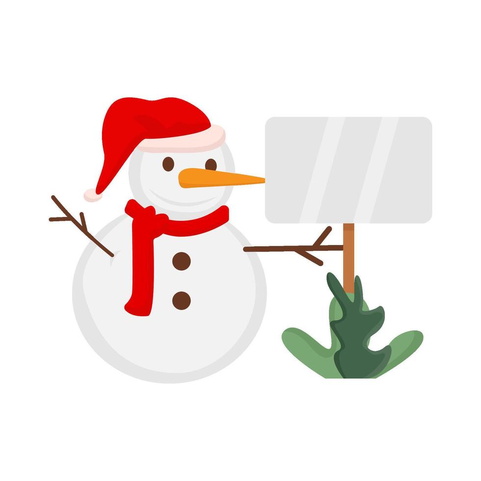 sneeuwman met bord illustratie vector