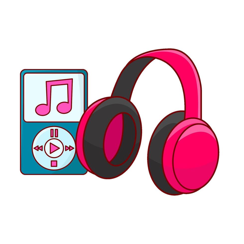 koptelefoon met mp3 muziek- illustratie vector