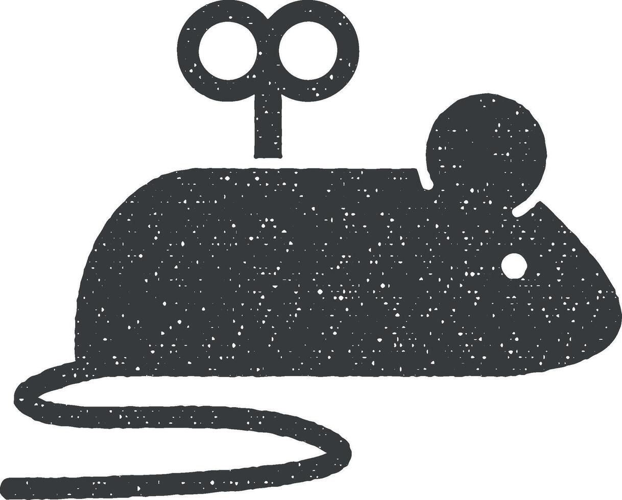 muis, speelgoed- icoon vector illustratie in postzegel stijl