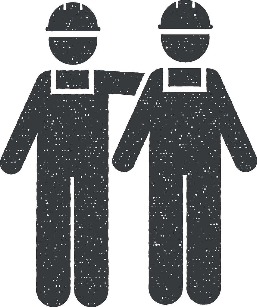 mannen, ingenieur mannen, vriend, baan icoon vector illustratie in postzegel stijl