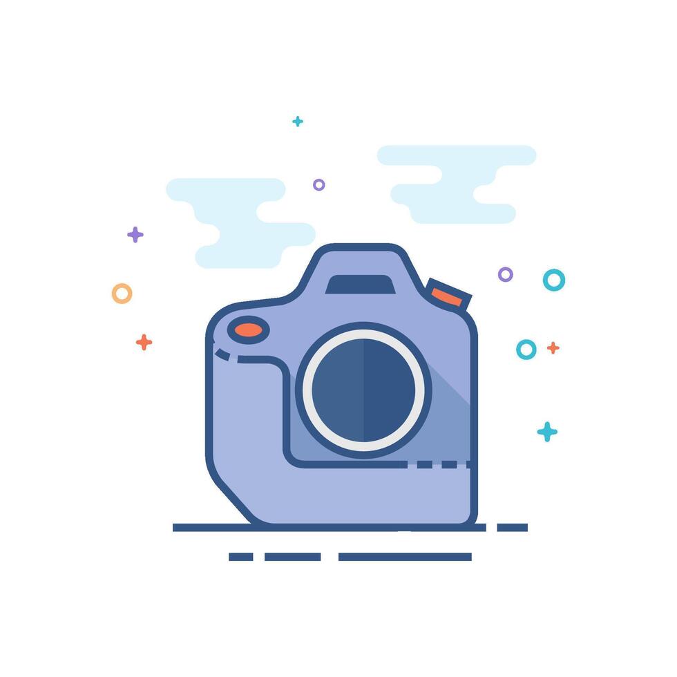 camera icoon vlak kleur stijl vector illustratie