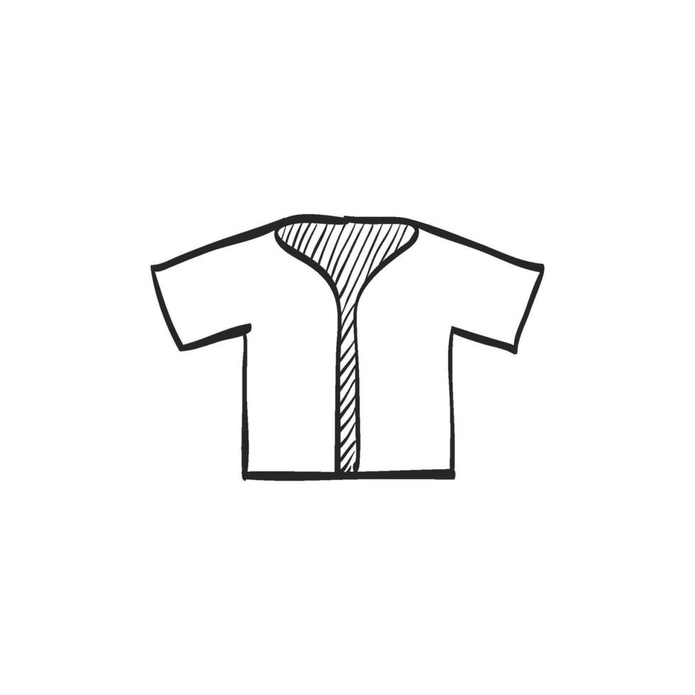 hand- getrokken schetsen icoon overhemd vector
