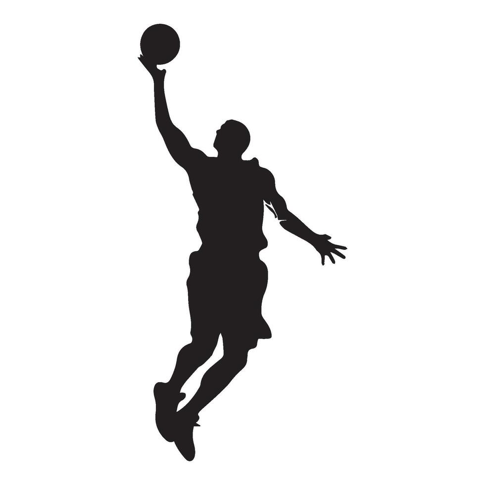 basketbal speler silhouet vector illustratie.