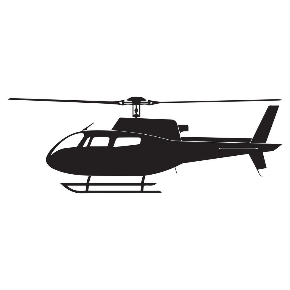 zwart geïsoleerd silhouet van helikopter Aan wit achtergrond. vector