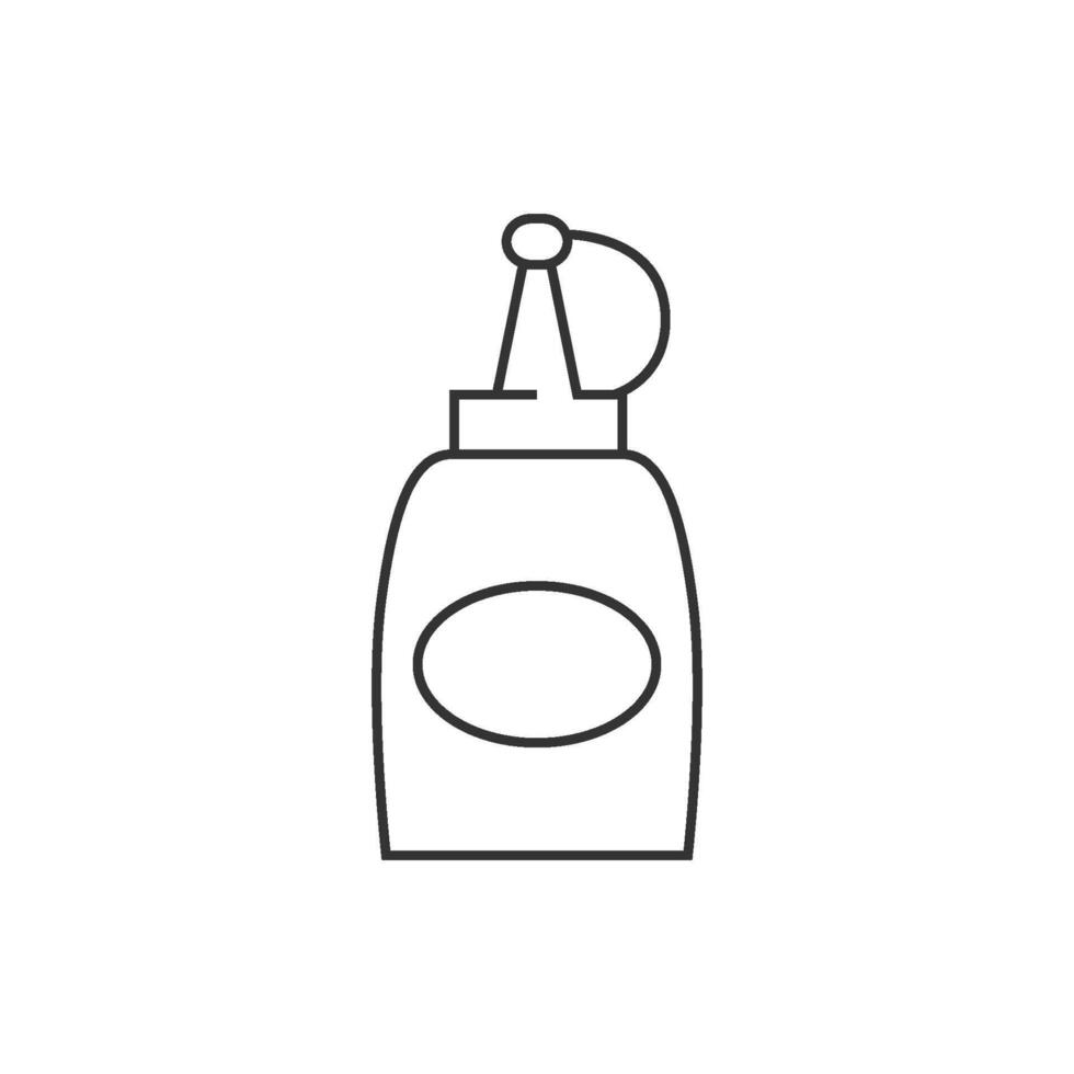 ketchup fles icoon in dun schets stijl vector