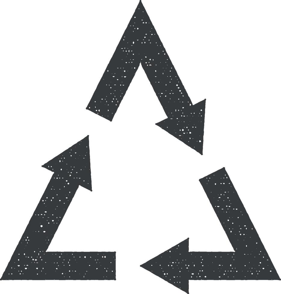 pijl, driehoek vector icoon illustratie met postzegel effect