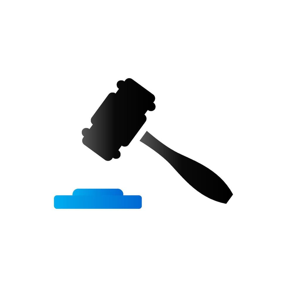 hout hamer icoon in duo toon kleur. wet gerechtigheid rechter vector