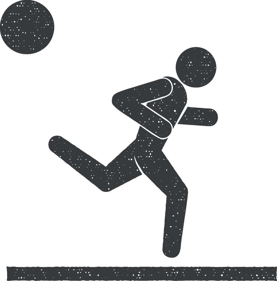 rennen Mens vector icoon illustratie met postzegel effect
