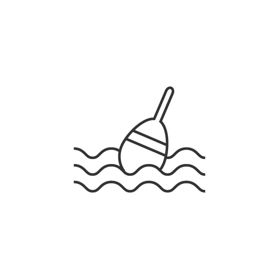 visvangst vlotter icoon in dun schets stijl vector