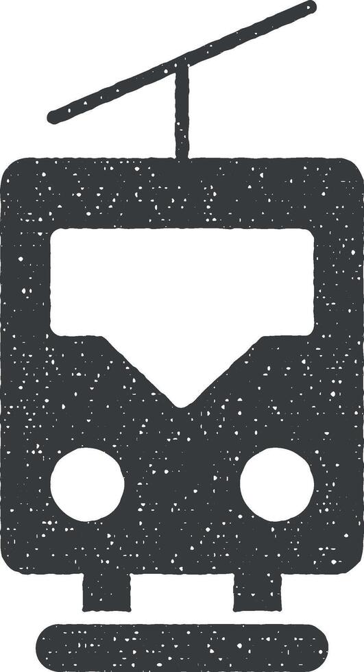 kabelbaan spoorweg vector icoon illustratie met postzegel effect