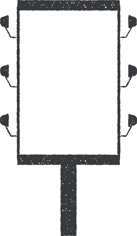 licht aanplakbord staand in een straat vector icoon illustratie met postzegel effect