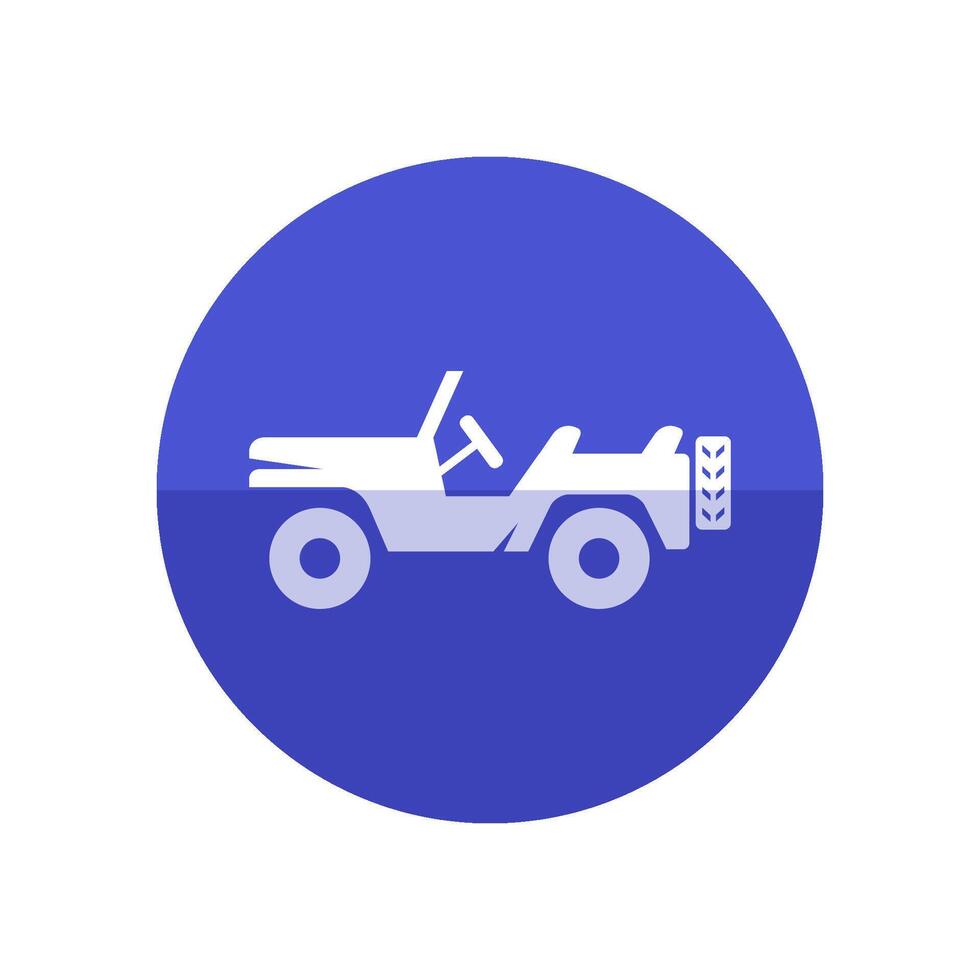 leger voertuig icoon in vlak kleur cirkel stijl. van de weg af 4x4 oorlog land weg vector