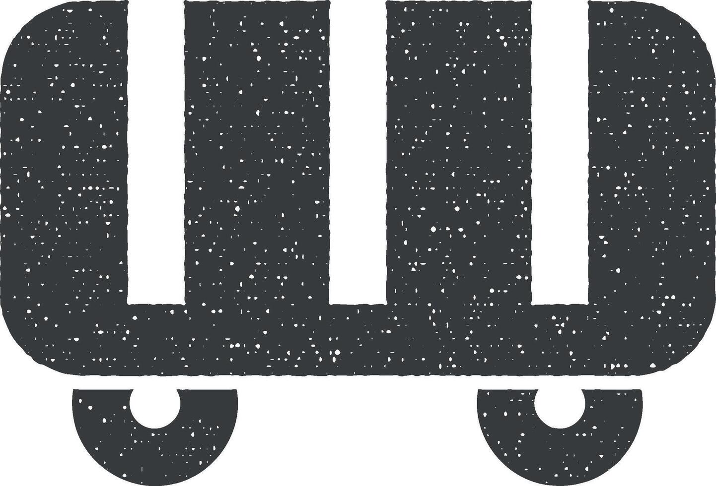lading, spoorweg, wagon vector icoon illustratie met postzegel effect
