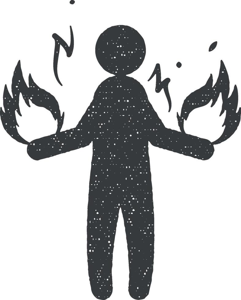 brand Mens vector icoon illustratie met postzegel effect