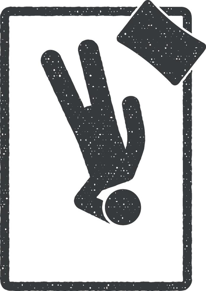 Mens terug slaap met arm over- vector icoon illustratie met postzegel effect