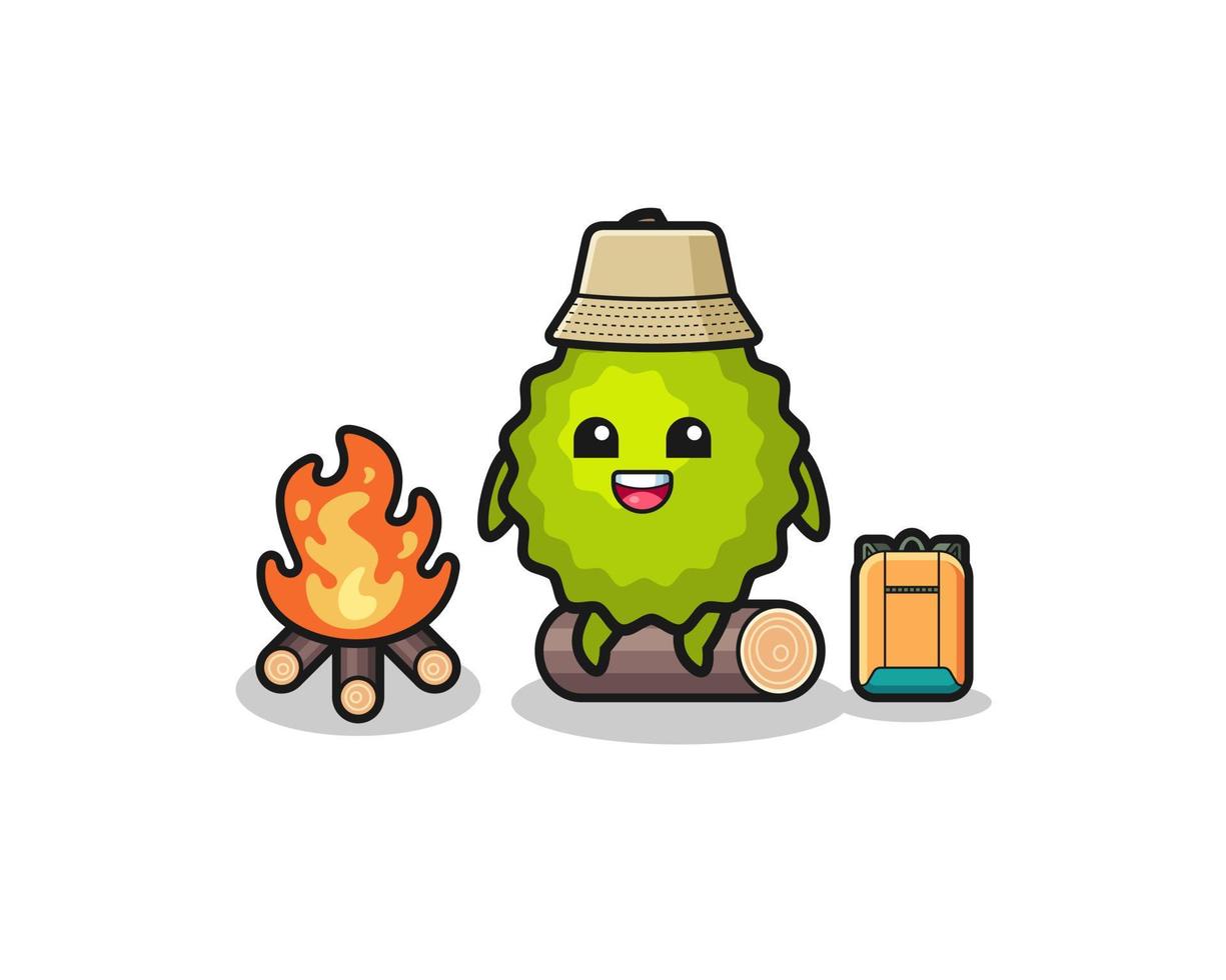 camping illustratie van de durian cartoon vector