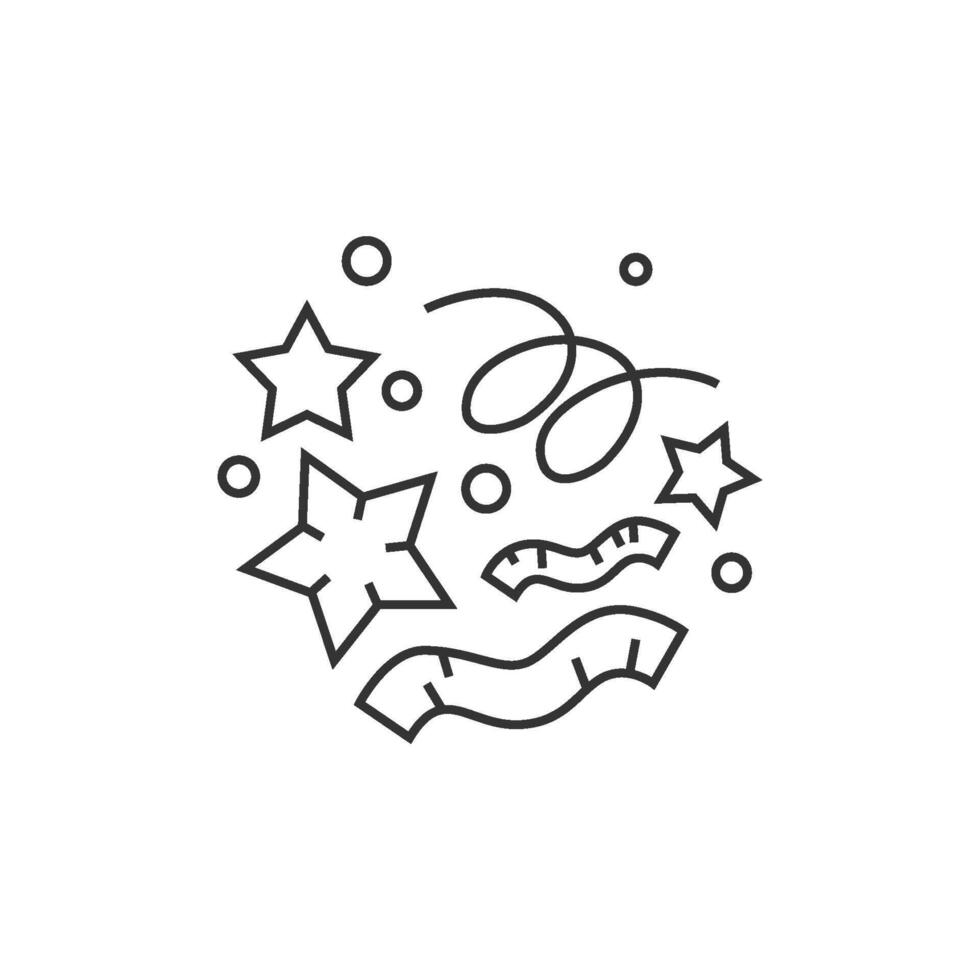 confetti icoon in dun schets stijl vector