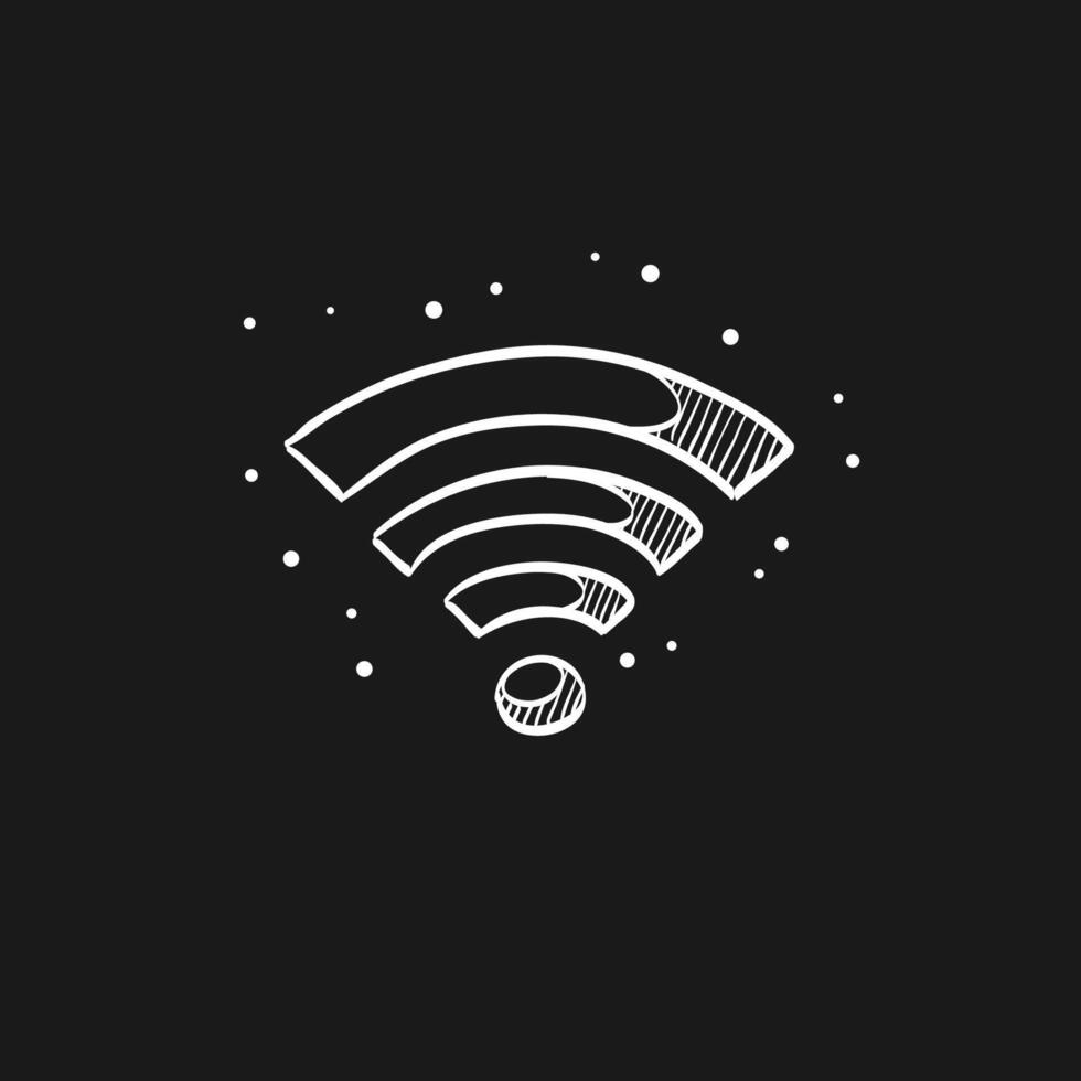 Wifi symbool tekening schetsen illustratie vector