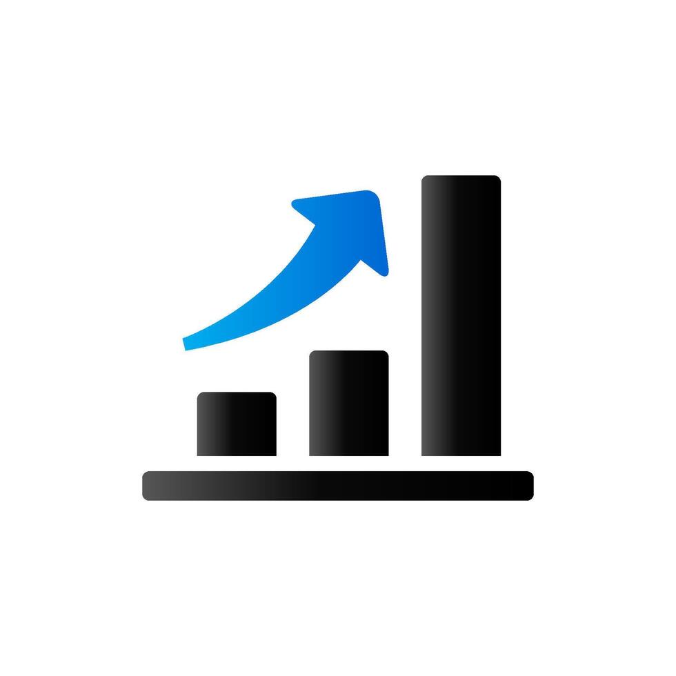 bar tabel icoon in duo toon kleur. financiën verslag doen van bank groei vector