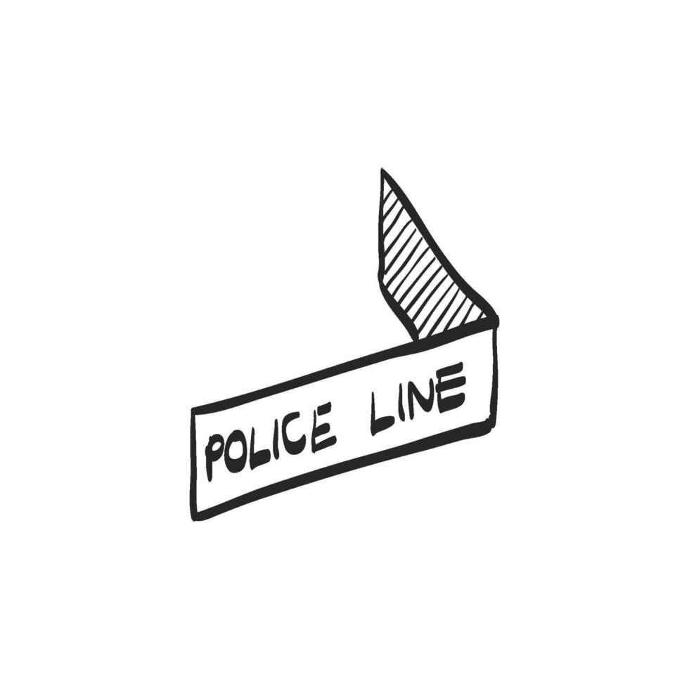hand- getrokken schetsen icoon Politie lijn vector