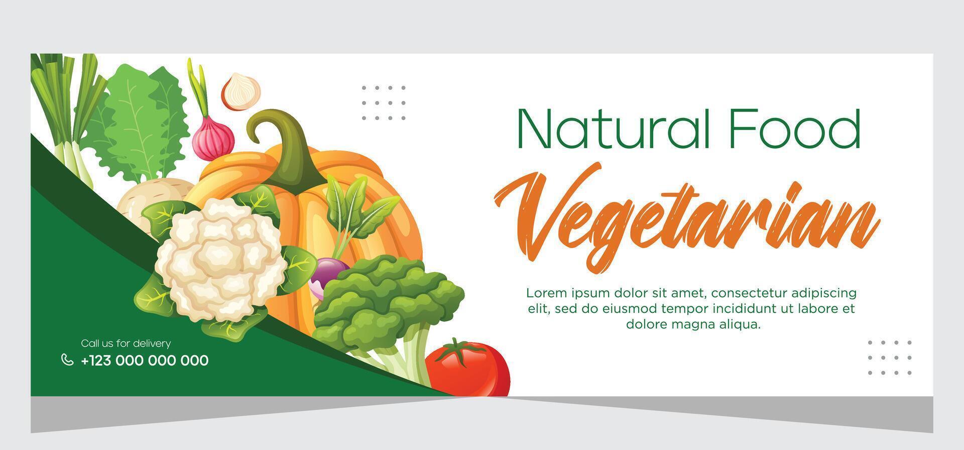 biologisch en gezond voedsel banier sjabloon ontwerp vector