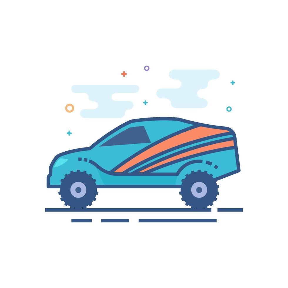 rally auto icoon vlak kleur stijl vector illustratie