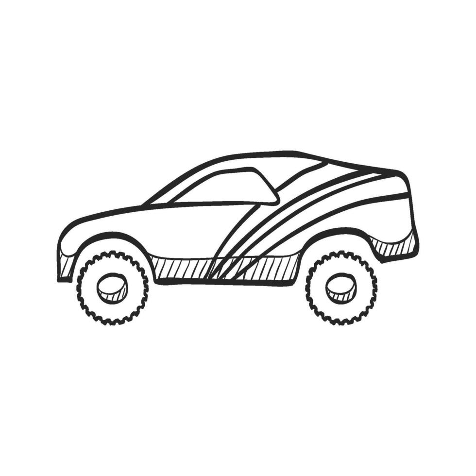 hand- getrokken schetsen icoon rally auto vector