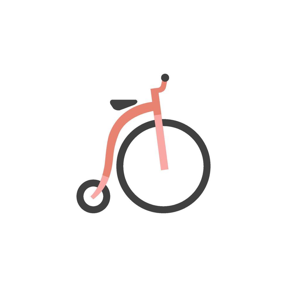 icoon in vlak kleur stijl. vervoer sport wijnoogst oud retro fiets vector