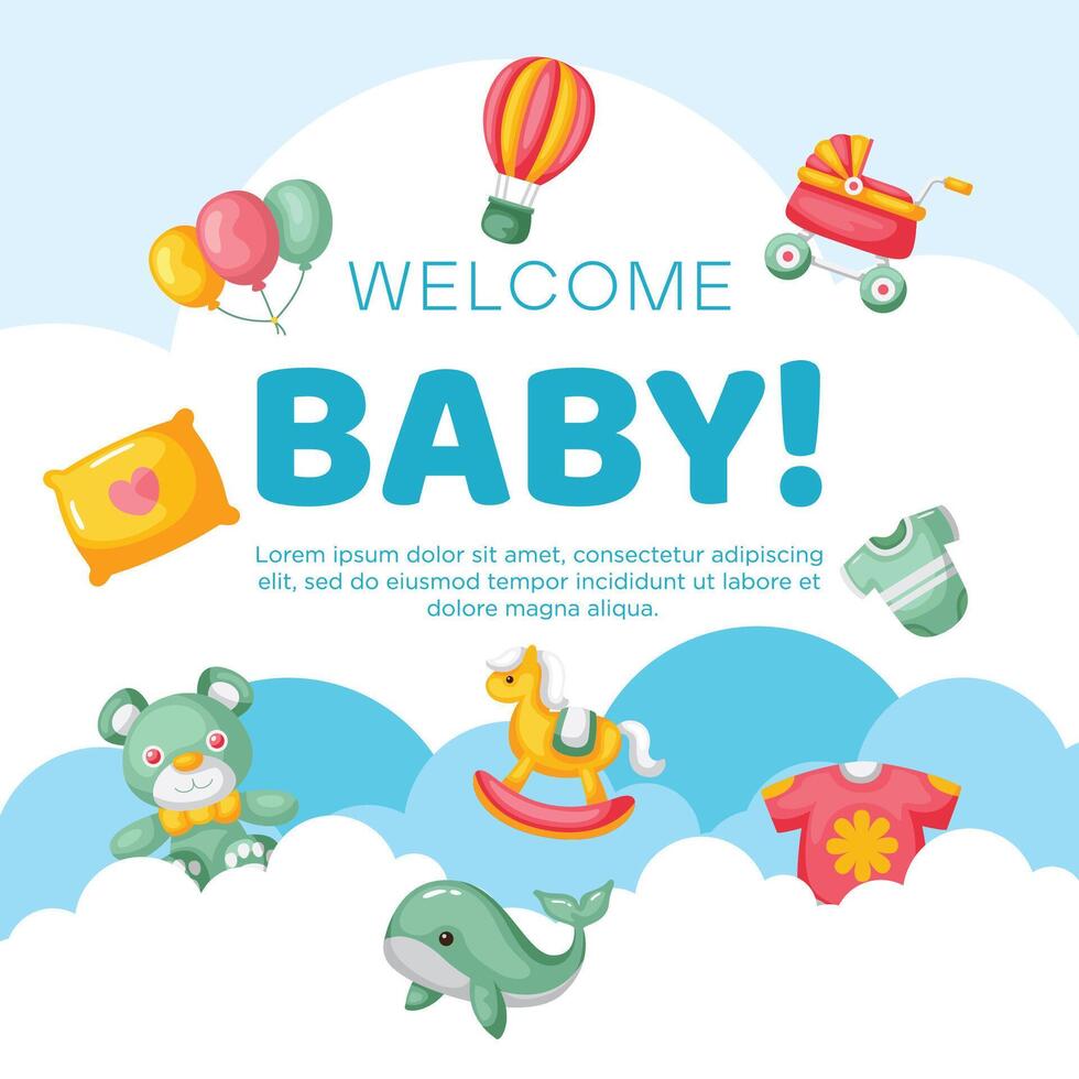 hand- getrokken baby kind achtergrond ontwerp vector