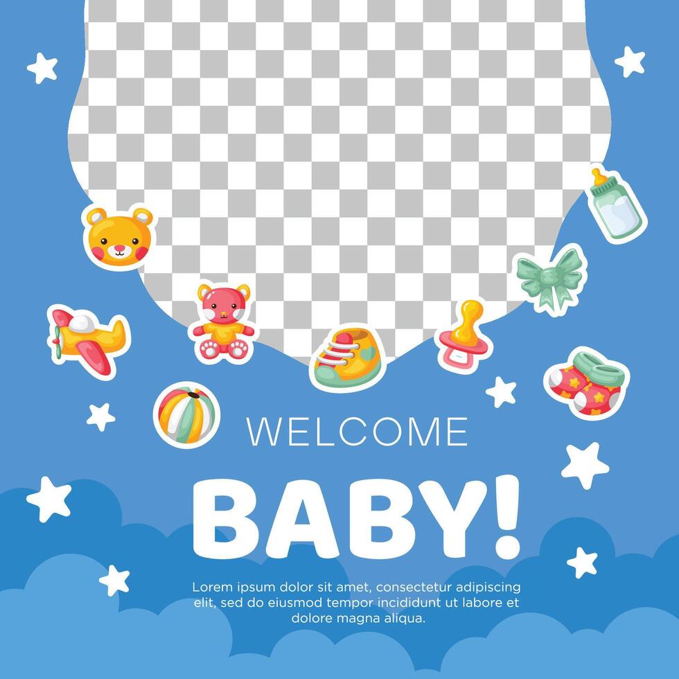 sjabloon hand- getrokken baby Aankondiging achtergrond ontwerp vector