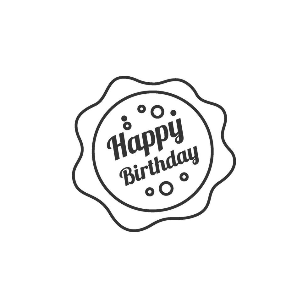 verjaardag taart tekst icoon in dun schets stijl vector