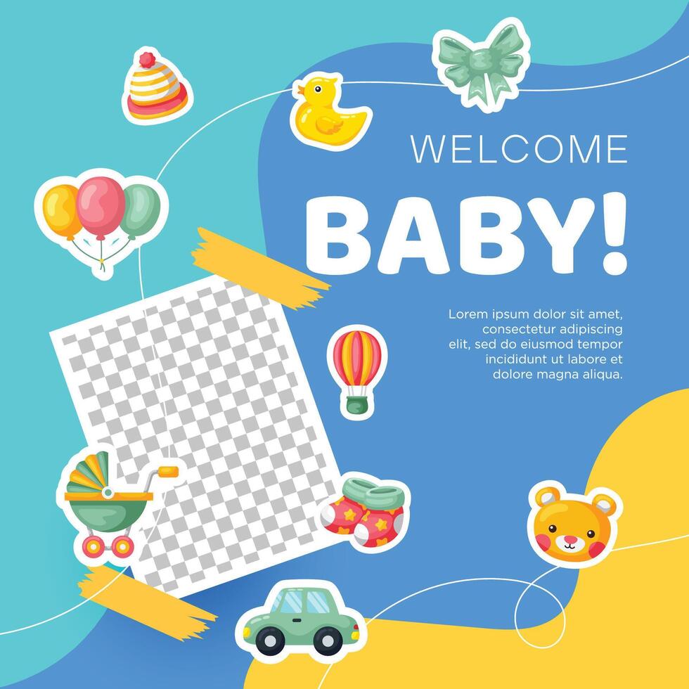 sjabloon hand- getrokken baby Aankondiging achtergrond ontwerp vector