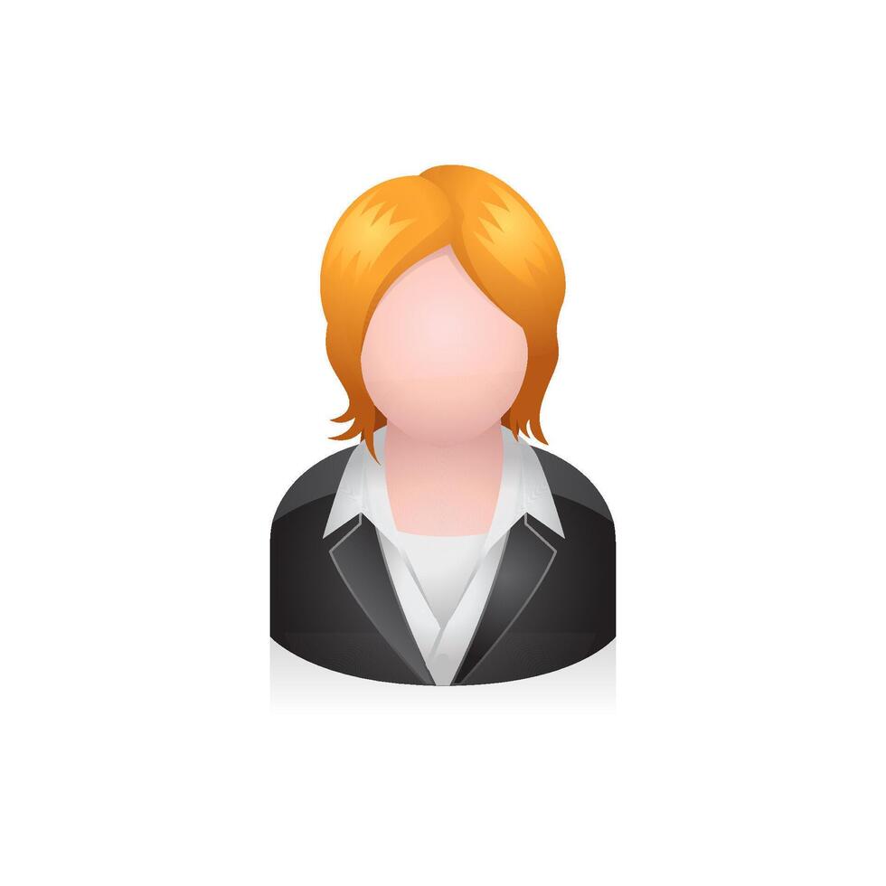 bedrijf vrouw avatar icoon in kleuren. vector