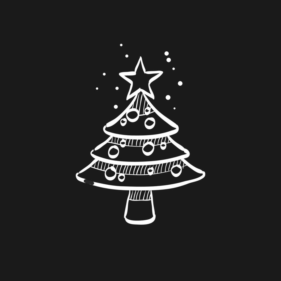 Kerstmis boom tekening schetsen illustratie vector