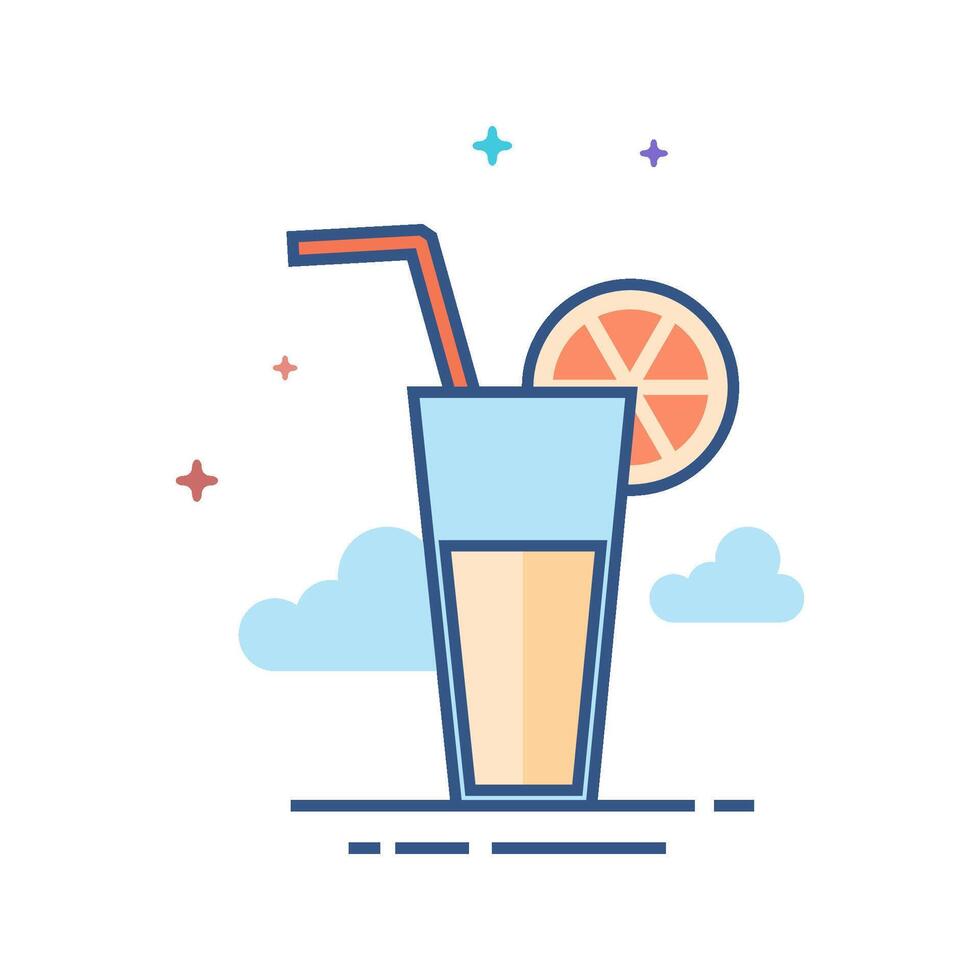 cocktail drinken icoon vlak kleur stijl vector illustratie