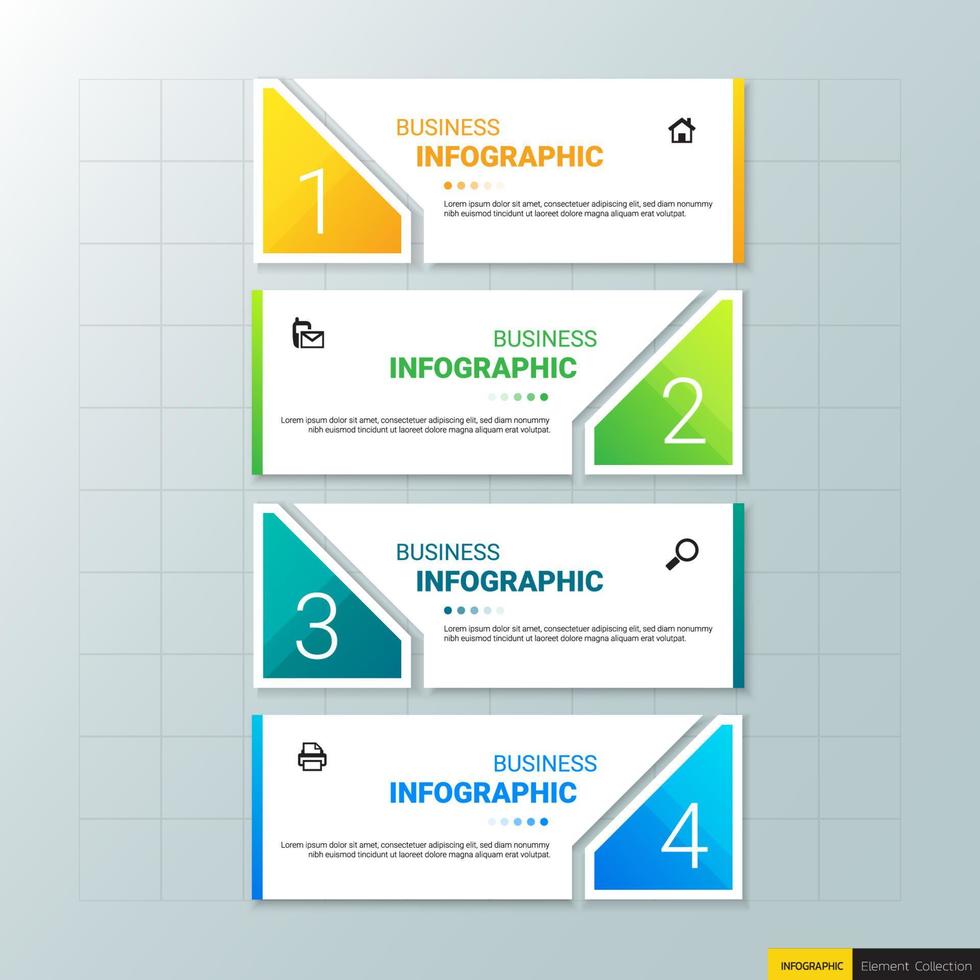 kleurrijke rechthoekige infographics-sjabloon vector