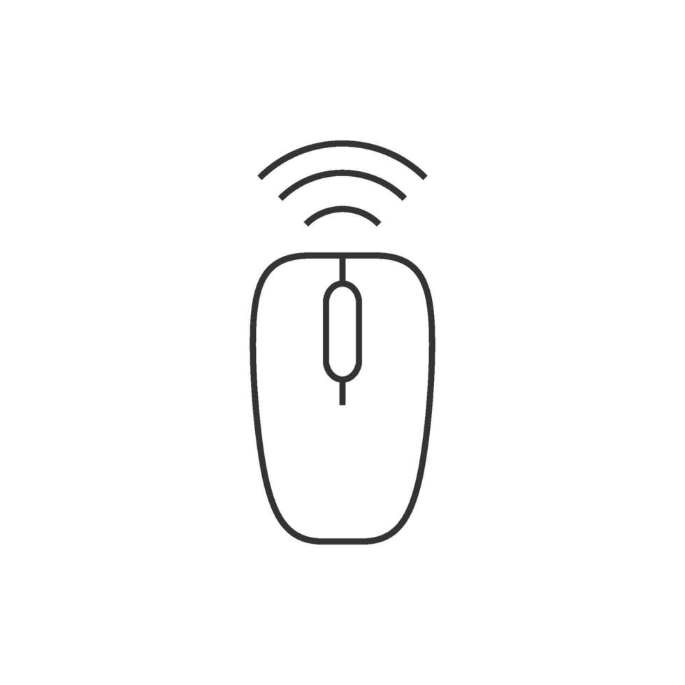computer muis icoon in dun schets stijl vector
