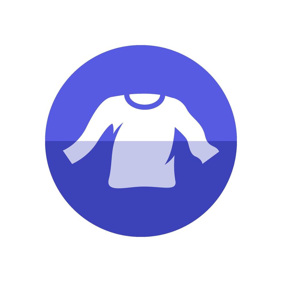 lang mouw t overhemd icoon in vlak kleur cirkel stijl. mode wasserij schoonmaak vector