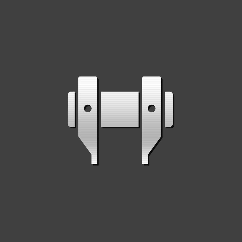 camera lens moersleutel icoon in metalen grijs kleur stijl.fotografie reparatie onderhoud gereedschap vector