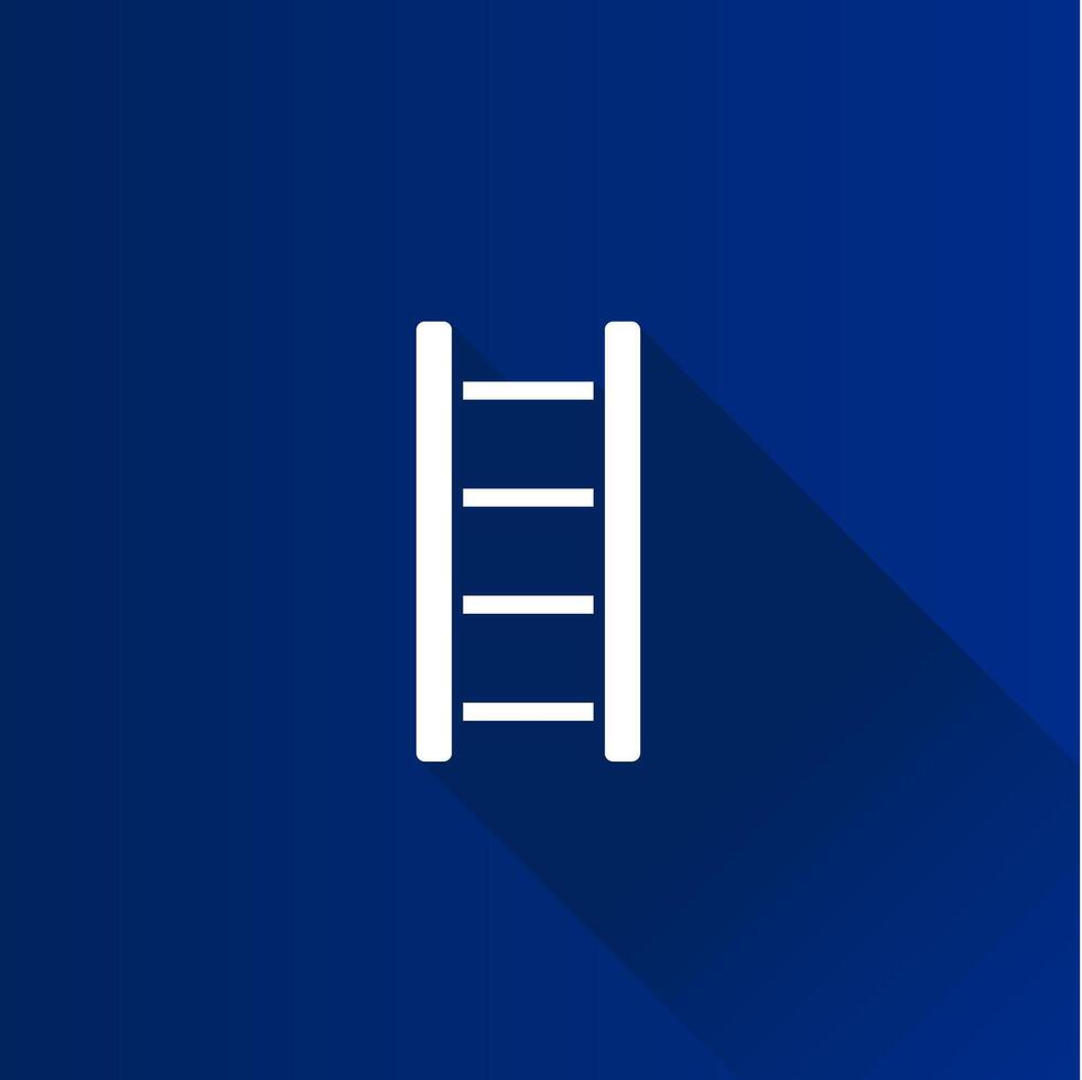 ladder vlak kleur icoon lang schaduw vector illustratie