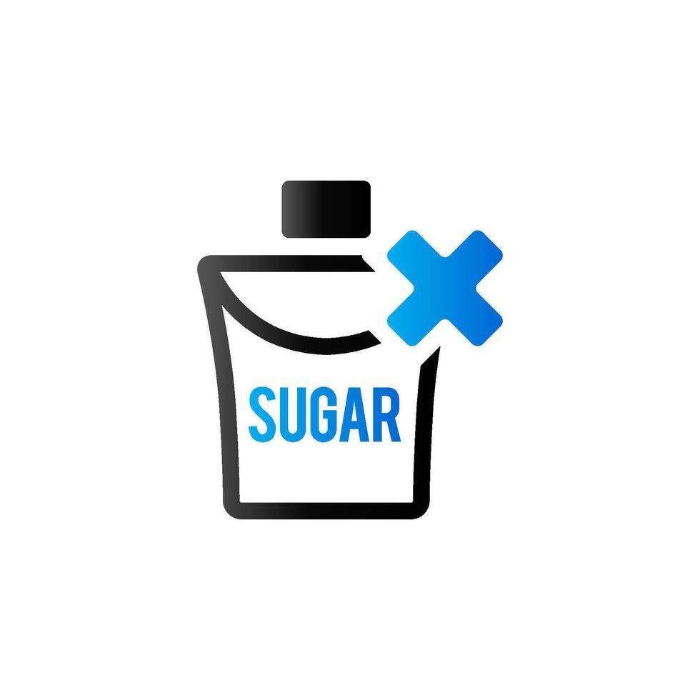 suiker verpakking icoon met kruis teken in duo toon kleur. vector