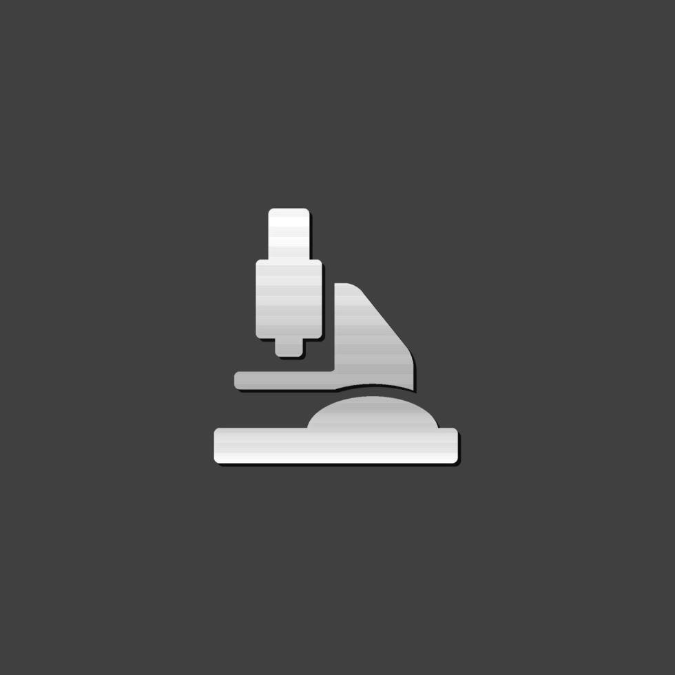 microscoop icoon in metalen grijs kleur stijl. wetenschap uitrusting laboratorium vector