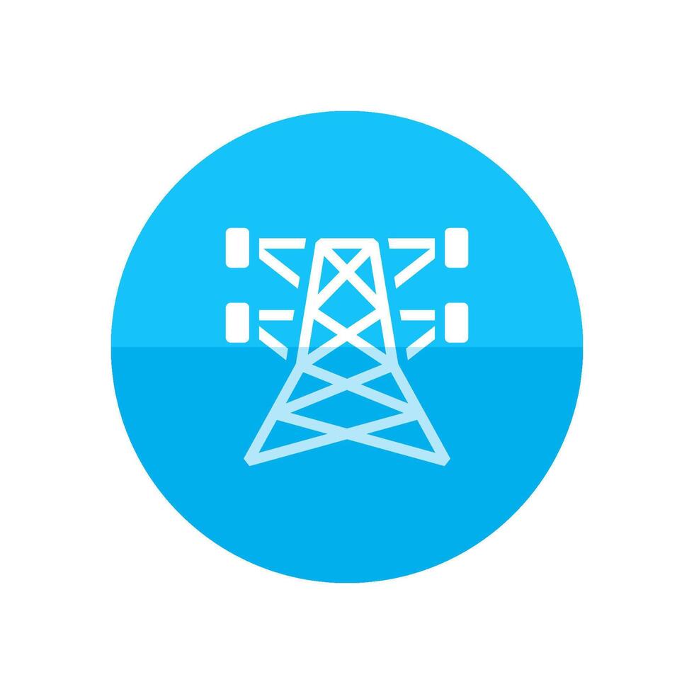 pyloon icoon in vlak kleur cirkel stijl. elektriciteit hoog Spanning distributie energie vector